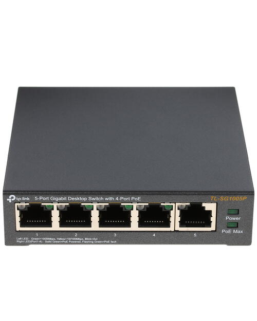 TP-Link TL-SG1005P 5-портовый гигабитный настольный коммутатор  с 4 портами PoE - фото 3