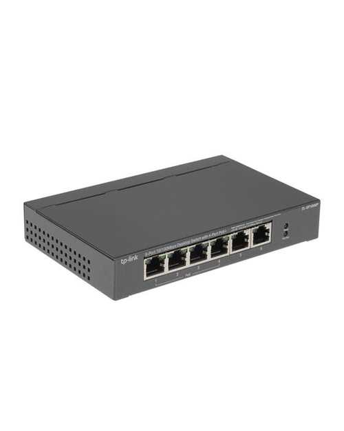 TP-Link   TL-SF1006P 6-портовый 10/100 Мбит/с настольный коммутатор с 4 портами PoE+