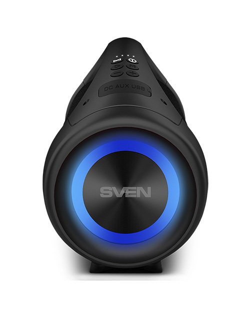 SVEN PS-370, черный, акустическая система 2.0, мощность 2х20Вт(RMS), Bluetooth, FM, USB, Водонепроницаемый (IPx5), подсветка, microSD, 2x3600mA*h - фото 2