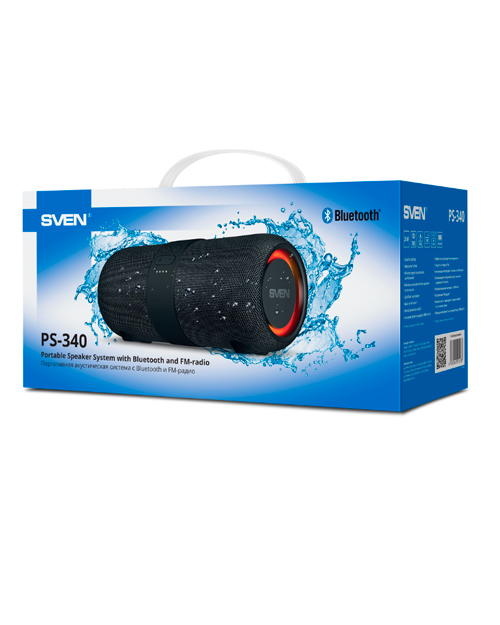 Колонка SVEN PS-340, black (24W, Waterproof (IPx6), TWS, Bluetooth, FM, USB, 3600mA*h) - фото 5