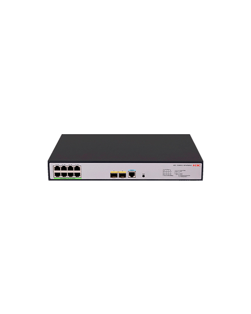 H3C  Коммутатор  S1850V2-10P-HPWR-EI L2 Ethernet Switch with 8*10/100/1000BASE-T PoE+ Ports (AC 125W) and 2*1000BASE-X SFP Ports,(AC)