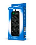 SVEN Сетевой фильтр Surge Protector  SF-08E-16 1,8 m (8 sockets) black