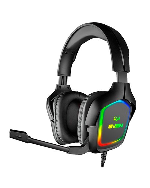 Наушники с микрофоном SVEN AP-U750MV, BLACK (USB, RGB)