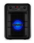 Колонка SVEN PS-400, black (12W, TWS, Bluetooth, FM, USB, microSD, LED-display, 1200mA*h)