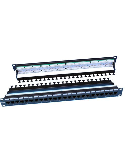 Hyperline PP3-19-24-8P8C-C6-110D Патч-панель 19", 1U, 24 порта RJ-45, категория 6, Dual IDC, ROHS