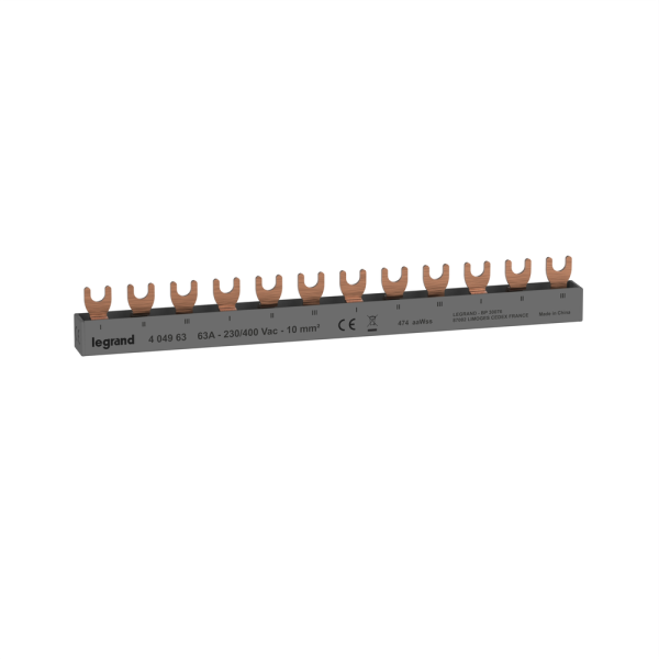 Legrand 404963 ГРЕБЕНКА 3П 12МОД 10MM2 ВИЛКА