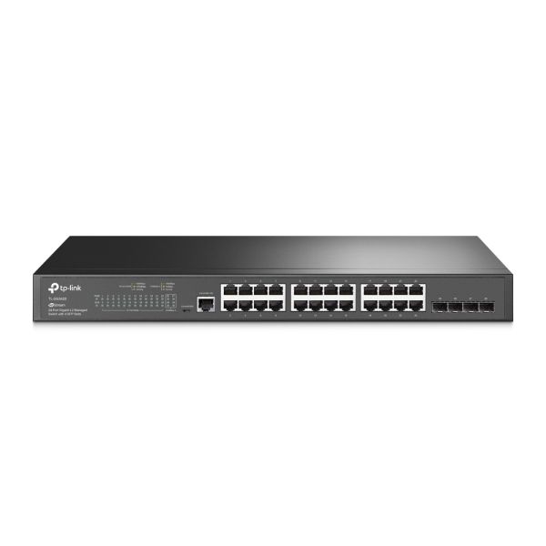 TP-Link SG3428 JetStream 24‑портовый гигабитный управляемый коммутатор уровня 2+ с 4 SFP‑слотами