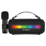 SVEN PS-255, черный, акустическая система 2.0,  12W, Bluetooth, FM, USB, karaoke mic, 3600mA*h