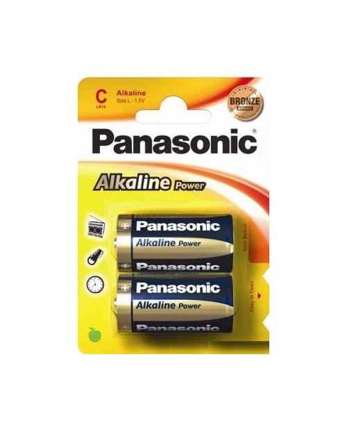 Panasonic  Батарейка щелочная  Alkaline Power С/2B