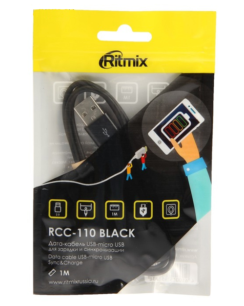 RITMIX  Кабель для зарядки micro USB  RCC-110 Black