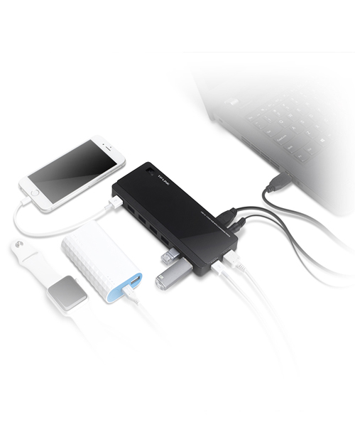 TP-Link UH720 7-портовый концентратор USB 3.0 с 2 заряжающими портами - фото 3