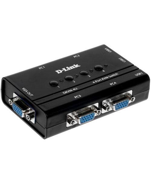 D-Link   DKVM-4U/C2A  4-порт переключатель KVM с портами USB