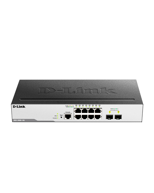 D-Link DGS-3000-10L Управляемый L2 коммутатор с 8 портами 1000Base-T и 2 портами 1000Base-X SFP - фото 2