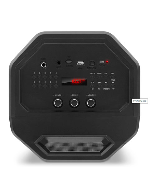 SVEN PS-680, черный, акустическая система (65W, TWS, Bluetooth, FM, USB, microSD, LED-display, RC) - фото 2