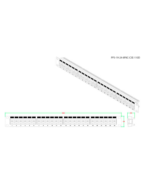 Hyperline PP3-19-24-8P8C-C5E-110D Патч-панель 19