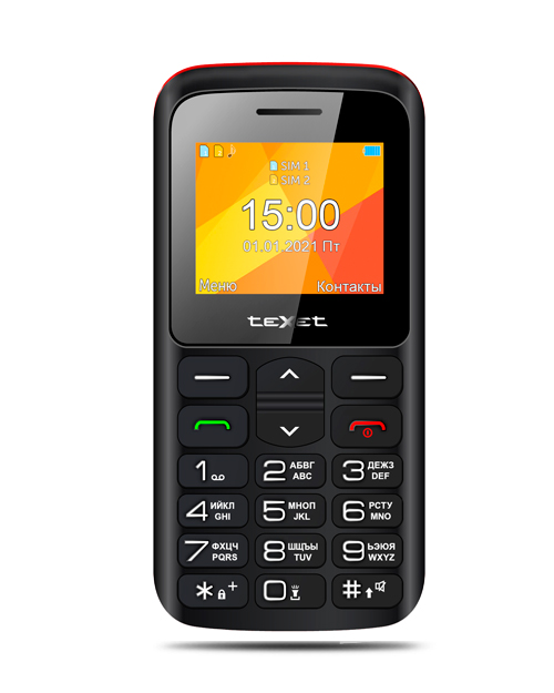 Texet  Мобильный телефон  TM-B323 цвет черный-красный