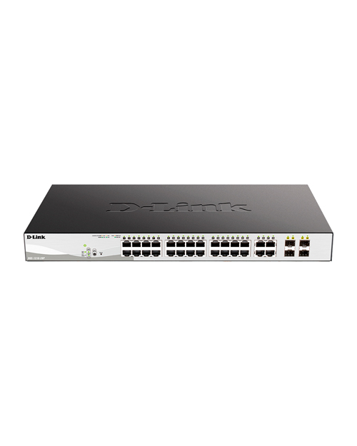 D-Link DGS-1210-28P/F3A  WebSmart коммутатор  24 порта 10/100/1000 с PoE + 4SFP - фото 1