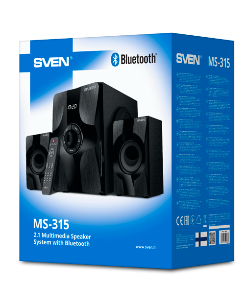 SVEN Колонки MS-315, черный (46W, Bluetooth, FM, USB, Display, RC) - фото 4